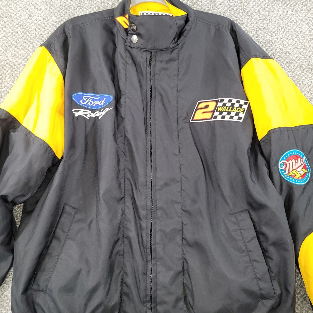 Vintage Nutmeg NASCAR Rusty Wallace Penske Racing Jacket Ford Miller Lite Large